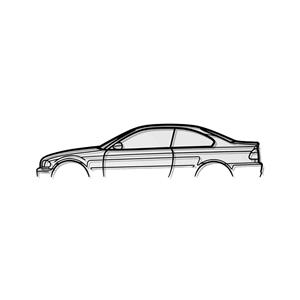 Steel Silhouette Wall Art - Bmw E46 600X215X2MM