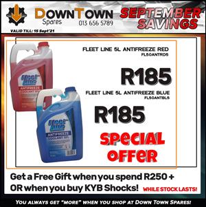 Fleet Line Antifreeze 5L ONLY R185 each at Downtown Spares! 