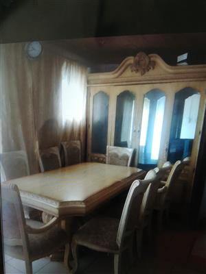 Victorian design dining room set, 8 seater plus wall unit