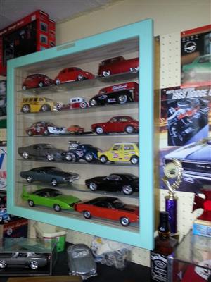 Model cars, trains etc. Display Cabinets, Led /Lights and Glass shelves, Dust Proof !