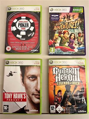 Xbox 360 games.Guitar Hero 3,World series Poker,Kinect Adventures . Price Vary. Seapoint or Pudo