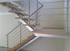 Glass and stainless steel balustrades