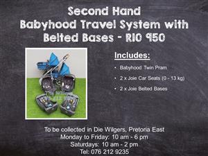 Second Hand Babyhood Travel System with Belted Bases 