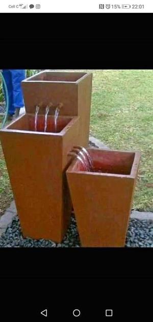 Flower pots and water fountains