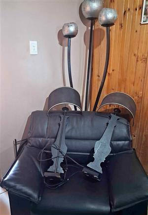 Single seater 2x Black synthetic chairs