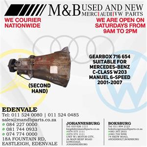 Gearbox 716 654 (Second Hand) Suitable for Mercedes-Benz C-Class W203 Mauel 6-Speed 2001-2007