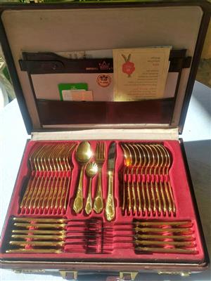 Solingen Cutlery Set - 23/24 ct gold plated