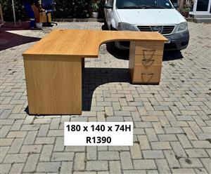 OFFICE LSHAPE DESK WITH DRAWERS