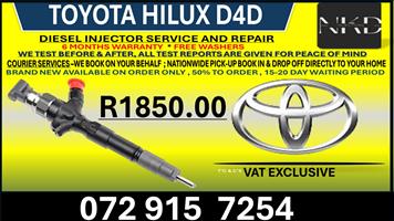 Toyota Hilux D4D Diesel Injectors 