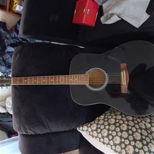 Black acoustic guitar 