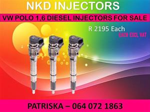 DIESEL INJECTORS NEW OR RECON ON VW POLO 1.6 FOR SALE