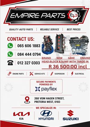 BRAND NEW G4KE ENGINE HEAD,BLOCK & SUMP WITH TRADE IN FOR SALE