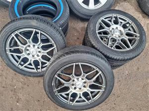 Size 15 used mags and tyres 19550/15