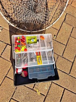 Tackle box and landing net