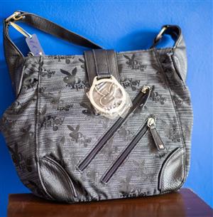 playboy handbag- grey