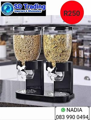 Double Cereal Dispenser Black