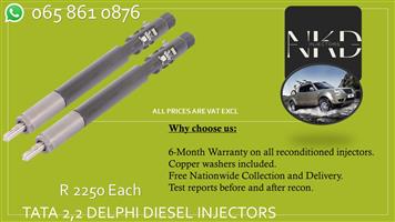 TATA 2.2 DELPHI COMMON RAIL INJECTORS FOR SALE 
