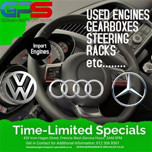 VW, Audi & Mercedes-Benz Import Engines, Gearboxes & Steering Racks NOW IN STOCK
