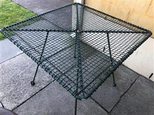 mesh patio chairs and table