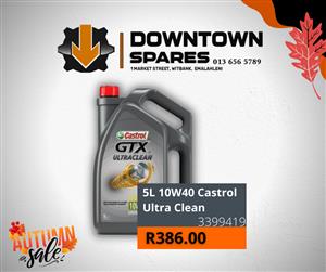 Get your car this 5L 10W40 Castrol Ultra Clean for ONLY R386.00!