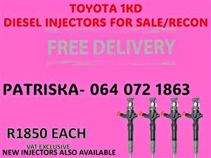 TOYOTA 1KD D4D DIESE INJECTORS FOR SALE OR TO RECO IN GAUTENG