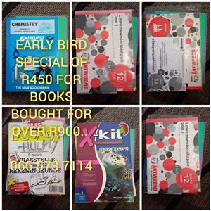 EARLY BIRD SPECIAL ON SCHOOL TEXTBOOKS AND STUDYGUIDES 