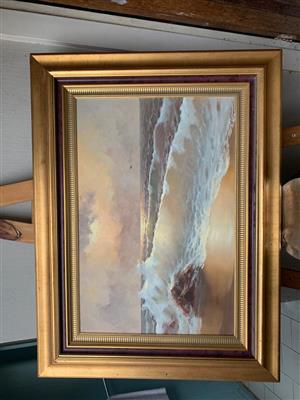 AN OIL PAINTING OF THE SEA see