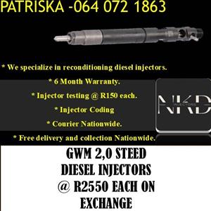 GWM DIESEL INJECTORS FOR SALE OR TO RECON