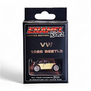 VW 1965 Beetle Black & Beige - Die-Cast Enamel Keychain