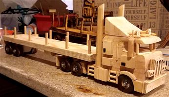 Handmade carved wooden Trucks , ornament/ toy .