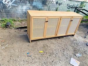 Oak - Rattan Sideboard