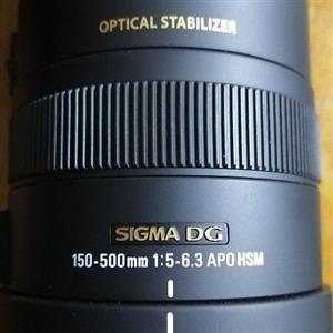Sigma Lense 150 - 500mm for Nikon camera