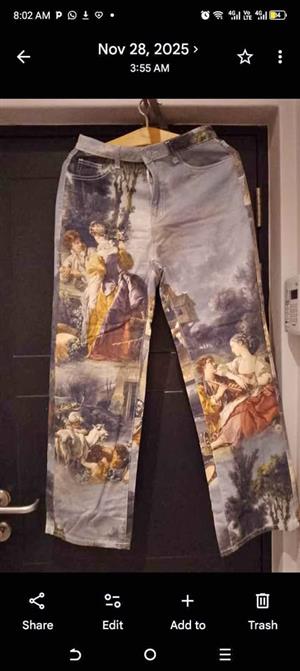 Brand new renaissance printed denims