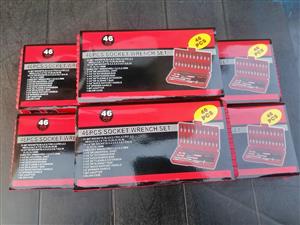 46 piece socket and ratchet set, with durable storage case