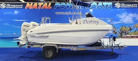 ACEGLIDER 530 ON TRAILER 2 X 90 HP EVINRUDE ETECS FINANCE ARRANGED 