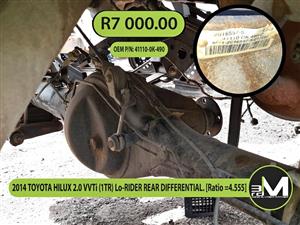 2014 TOYOTA HILUX 2.0 VVTi (1TR) Lo-RIDER REAR DIFFERENTIAL. [Ratio =4.555]