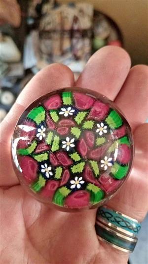 Murano millefiori art glass paperweight.
