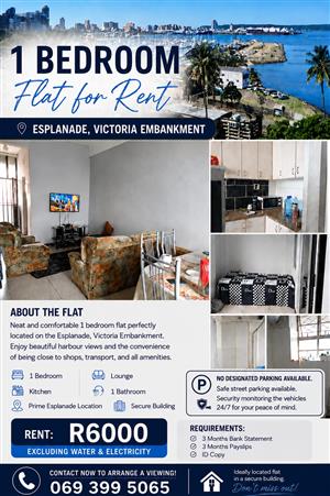 1 bedroom apartment for rent on the esplanade with stunning views of the harbour