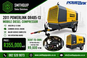 Mobile Diesel Compressor : 485cfm @ 13 Bar