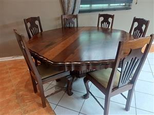 Octagon Imbuia ball and claw dining set and bufet