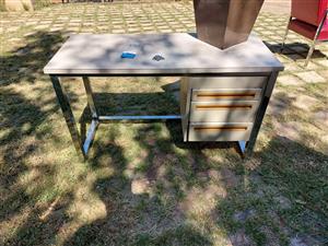 Chrome plated three drawer desk ideal small office or child study