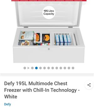 Defy freezer 195L, one year old. Hardly used.