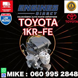 Import low mileage Toyota Yaris 1KR-FE Engine for sale.