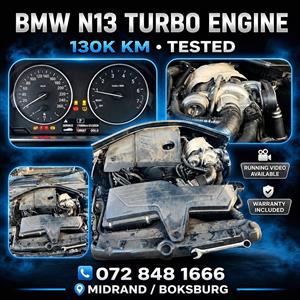 BMW F20 118i N13 TURBO ENGINE FOR SALE Running Video available & Warranty on Engine