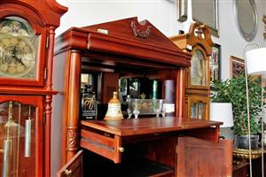 Antique Mahogany Sapele Wood Drinking Cabinet