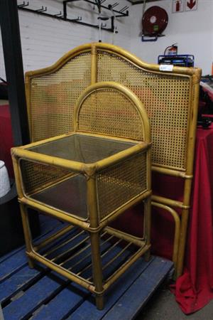 BROWN HEADBOARD W/PEDESTAL(S066693A)