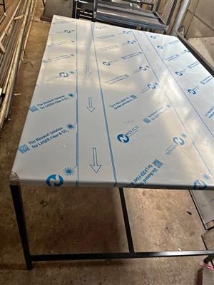 Stainless top table ideal for laundry, food prep and packaging. 1200x1800x900mm high. YOUR SIZE?
