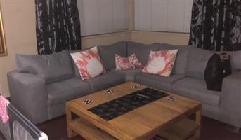 L-shape bluegrey couches
