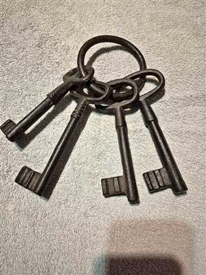 Cast iron antique prison keys