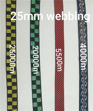 Webbing 25mm various colors